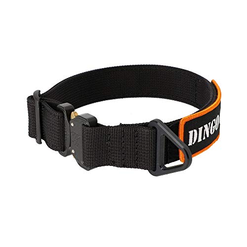 Dingo Gear Hundehalsband aus Band ohne Griff Cobra Farbe Schwarz Breite 4 cm Länge 52-64 cm S04029