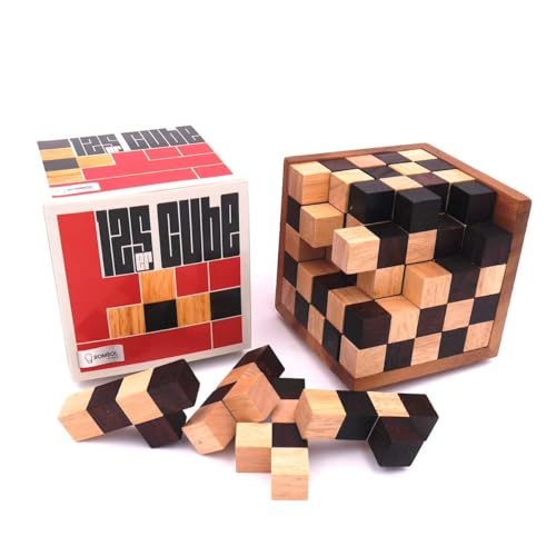 ROMBOL 125er-Cube - herausforderndes Denkspiel aus edlem Holz für Knobel-Fans, Modell:Large
