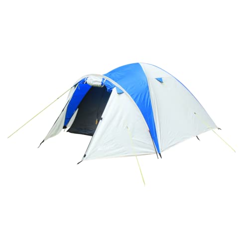 ACAMP 4 Personen Kuppelzelt Igluzelt für Camping Festivals oder Trekking kompakt und leicht (Creme/blau)