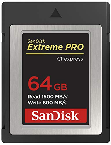 SanDisk Extreme PRO CFexpress Speicherkarte Typ B 64 GB (Lesegeschwindigkeiten bis 1500 MB/s, für RAW 4K-Video, XQD-Kompatibilität, RescuePro Deluxe Wiederherstellung Software)