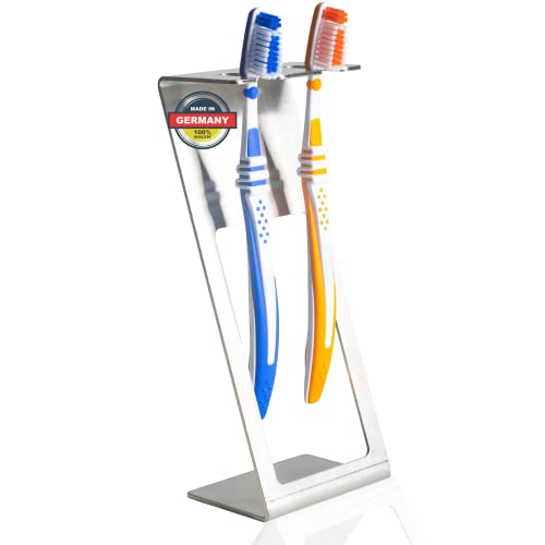 MM Steel Styles Zahnbürstenhalter Edelstahl freistehend- Zahnbürstenhalterung - Kompatibel für alle Marken (groß)