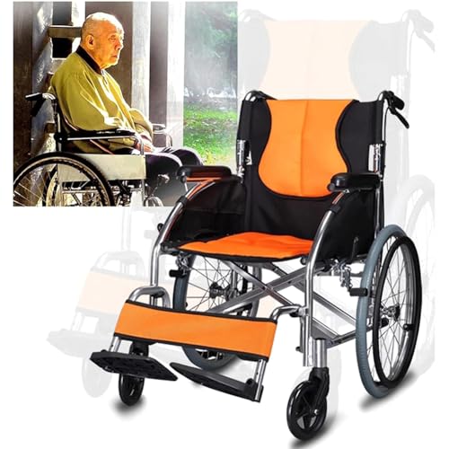 KK-GGL Leichtes Klapprollstuhl, Selbstgetragene Rollstühle Für Erwachsene, Klapprollstuhl, Fahrtransitmobilitätshilfe Für Ältere Menschen, Kompaktes Aluminium -Rollstuhl, 100 Kg Kapcity