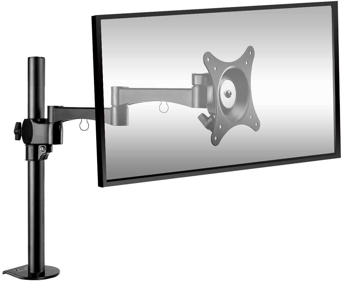 BESTEK Monitor Tischhalterung Aluminium Monitorhalterung für 17-27 Zoll LCD/LED Monitore, ± 15° neigbar, 360° drehbar, VESA Max. 100x100 mm, Max. Tragkraft 10kg