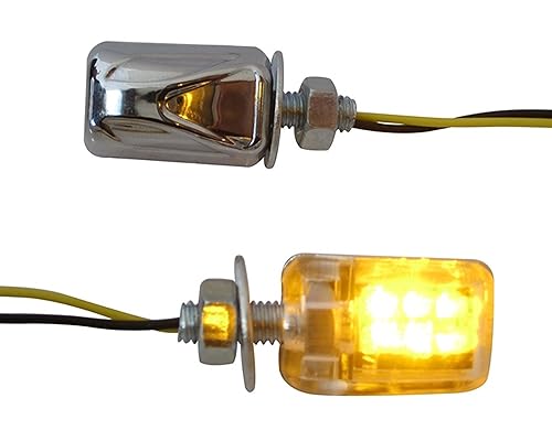 Klein Mikro Motorrad E-Geprüft Chrom LED Blinker Signale Turn