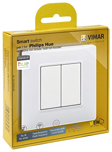 Vimar 0K03906.04 Kabelloses Schalter-Set für Philips Friends of Hue Serie Plana. Keine Batterien notwendig