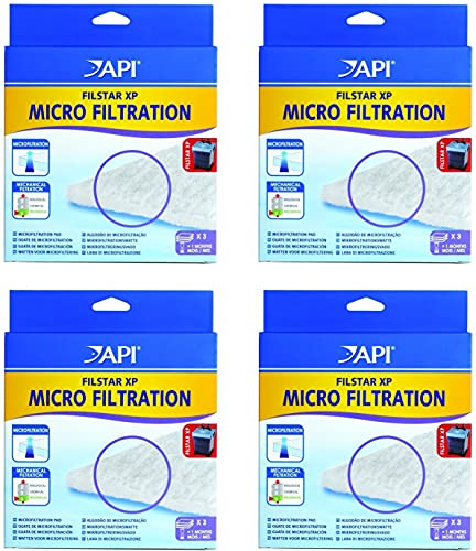 API (4 Pack) FilStar XP Micro Filtration for Aquariums 3 Pads
