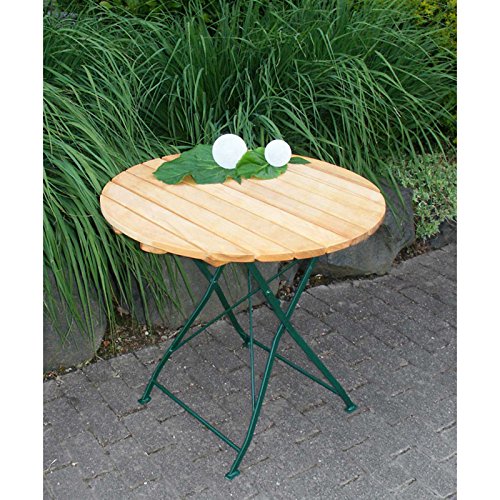 Gartentisch BAD TÖLZ 77 cm grün, Robinienholz, klappbar