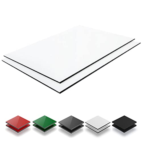 TMPpro ALU Verbundplatte Alu Panel Sandwichplatte, verschieden Größen, für z.B. Fassadenverkleidung, hochwertige Zusammensetzung, wartungsfrei, einfache Reinigung, 3 Schichten, weiß in 4mm 50x110cm
