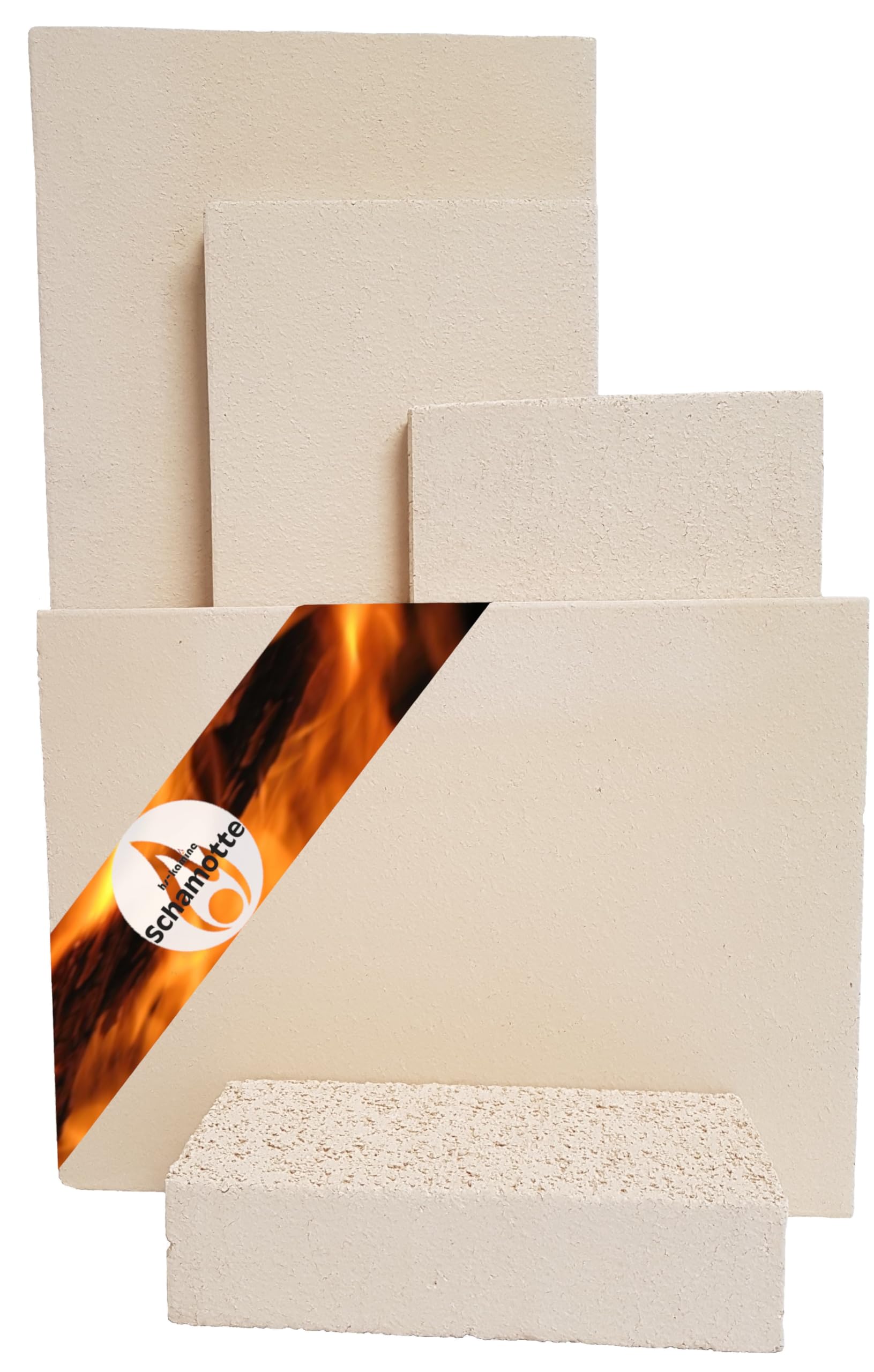 Schamotteplatten Premium Wh für den Feuerraum und auch für Holzbacköfen, Pizzaöfen und Grills feuerfest & lebensmittelecht viele Größen online verfügbar (400 x 300 x 40 mm, 2 Stück)