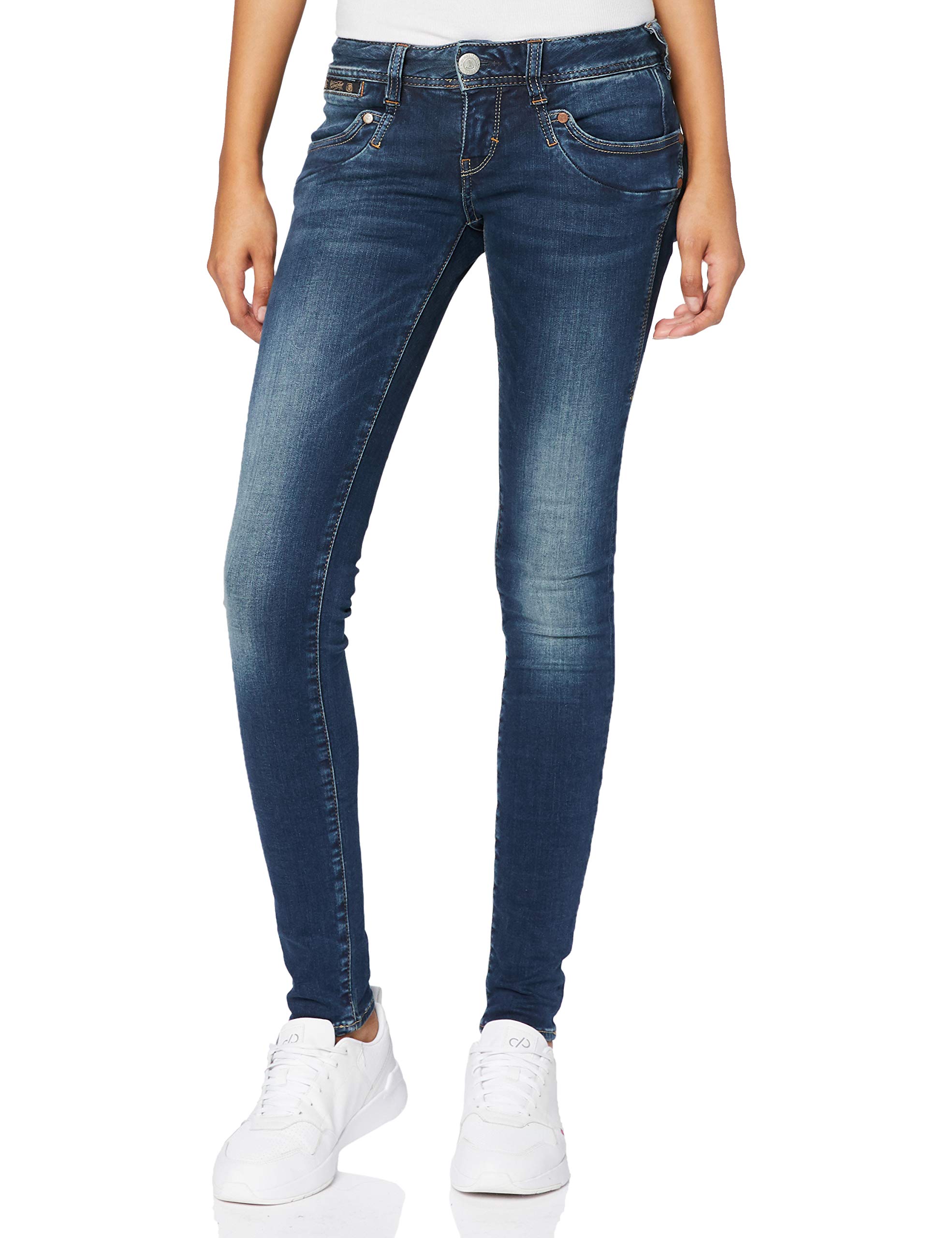 Herrlicher Damen Piper Slim Jeans, Blau (Clean 051), 30W / 30L