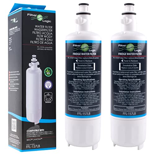 2x FilterLogic FFL-157LB ersetzt Wasserfilter 4874960100 für Beko, Grundig, Blomberg, Küppersbusch, Elektra-Bregenz, Privileg Kühlschränke - Kühlschrankfilter