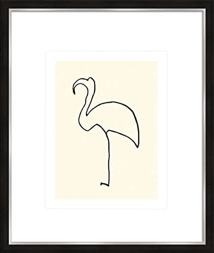 artissimo, Hochwertiger Kunstdruck gerahmt, 53x63cm, AG4115, Pablo Picasso: der Flamingo/Le flamand Rose, Poster mit Rahmen, gerahmtes Bild, Siebdruck, Wandbild, Wanddekoration