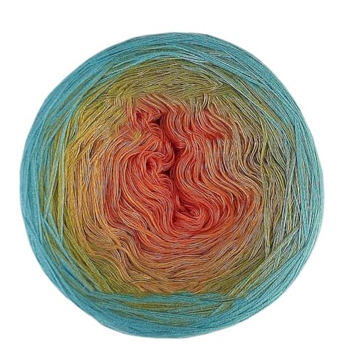 300 g merzerisierte Baumwolle mit Farbverlauf, Kuchenlinie, regenbogengefärbtes Kuchengarn, Häkelgarn for Schal, Spitze, DIY-Strickgarn (Color : A272, Size : 300g)