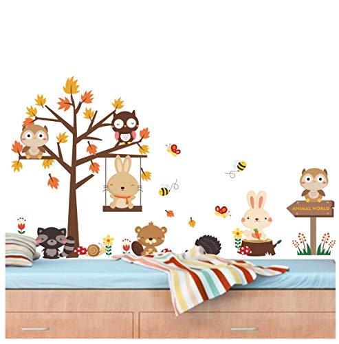 Tierwelt Kinderzimmer Aufkleber Wandaufkleber Diy Kaninchen Igel Baby Schlafzimmer Kindergarten Dekoration Poster