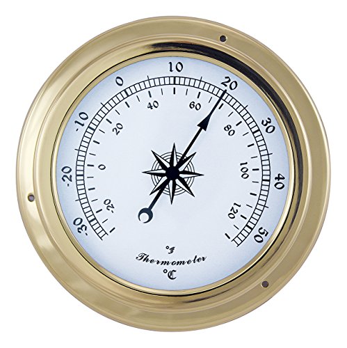 Thermometer Nautik Messing Ø=15cm Sea-Club maritime Dekoration