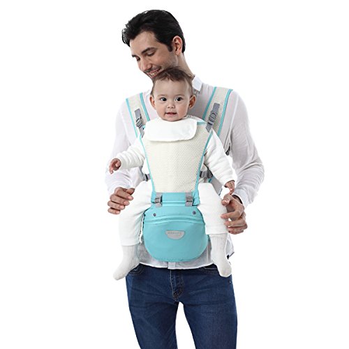 SONARIN Premium Multifunktion Atmungsaktive Hipseat Baby Carrier, Babytrage, Zwei Schultern Hipseat,Ergonomisch,Freie Größe,100% GARANTIE und KOSTENLOSE LIEFERUNG, Ideal Geschenk(Hellgrün)