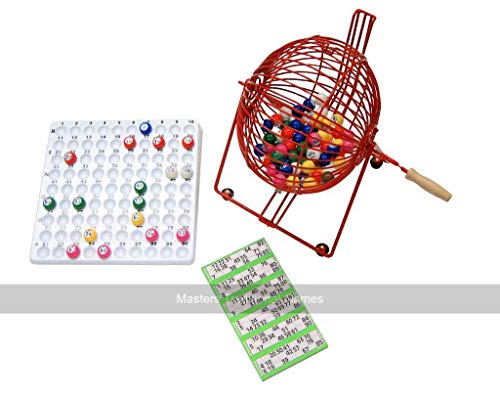 Masters Traditional Games Standard Bingo Cage Set - Includes Balls, Tray and Tickets