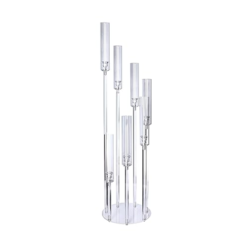 Kerzenhalter Acryl 7-flammig 107 cm für LED-Kerzen, Kerzenleuchter, Kerzenständer, Stabkerzenhalter aus Acryl Glas