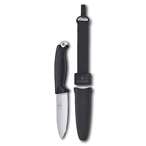 Victorinox Taschenmesser Venture, 5 Funktionen, Swiss Made, Feststehendes Outdoor Messer inkl. 10,5 cm Klinge und Sechskantloch, Full Tang, Schwarz
