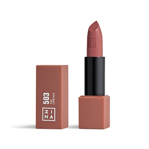 3INA MAKEUP - The Lipstick 503 - Nackte Rosa Matte Lippenstift - Matt Lippen-Stift mit Vitamin E und Shea Butter- Langanhaltender Hochpigmentiert Creme - Vanille-Duft - Vegan - Cruelty Free