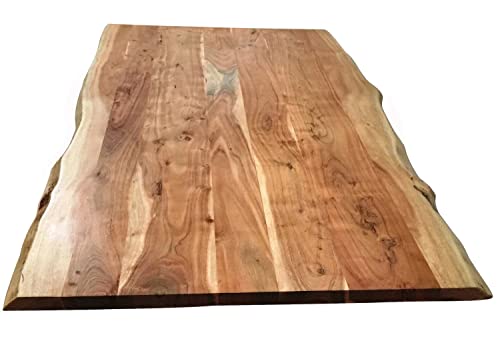 Tischplatte 160x85 cm, Akazie natur, Baumkante wie gewachsen