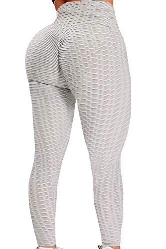AEEZO Booty Leggings für Frauen, strukturierte Scrunch Butt Lift Yoga Hose Schlankheits Workout Hohe Taille Anti-Cellulite Strumpfhosen - - Groß