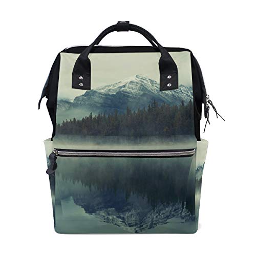 Big Joke Wickelrucksack Wald Baum Malerei Kunst Multifunktional Große Kapazität Baby Wickeltasche Reißverschluss Casual Stilvolle Reise Rucksack für Mama Papa Baby Pflege