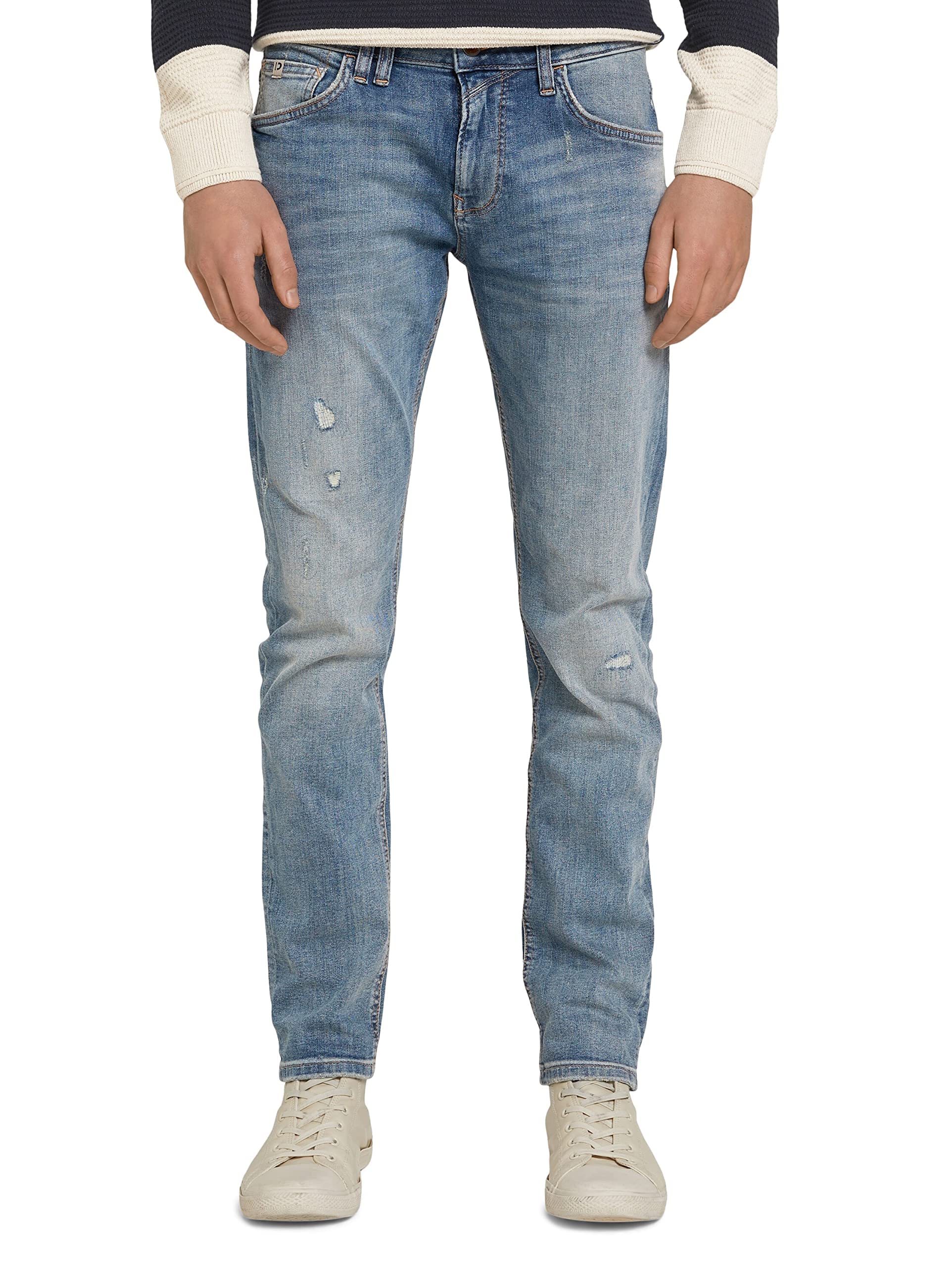 TOM TAILOR Denim Herren Piers Slim Jeans 1029730, 10118 - Used Light Stone Blue Denim, 30W / 34L