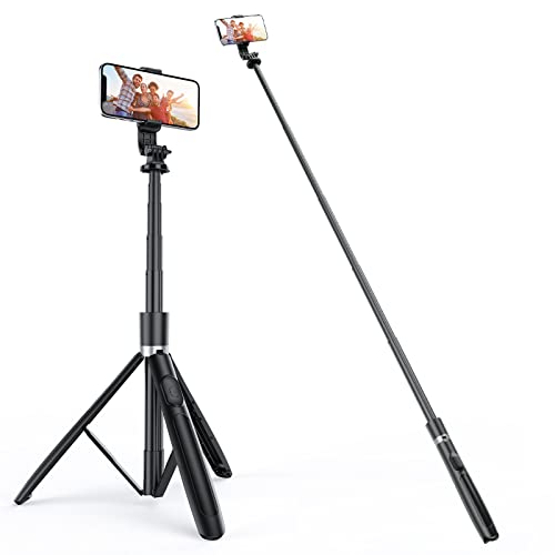 ATUMTEK Selfie-Stick, Bluetooth, 51 Zoll (51 Zoll), Stativ mit Abnehmbarer Fernbedienung & Stabiler Halterung für Smartphone, Selfie-Stick, ausziehbar, Selfie-Stick, Einbeinstativ für iPhone, Galaxy,