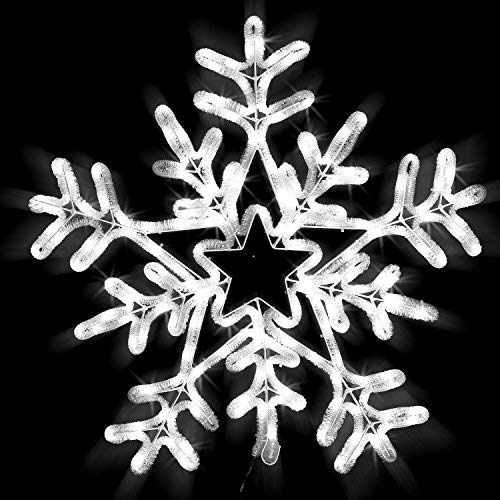 LED Schneeflocke Snowflake 62cm 216 LED`s 36 Flash Funkel LEDs IP44 Weihnachtsbeleuchtung für Innen und Außen Weihnachtsdekoration Lichterschlauchfigur