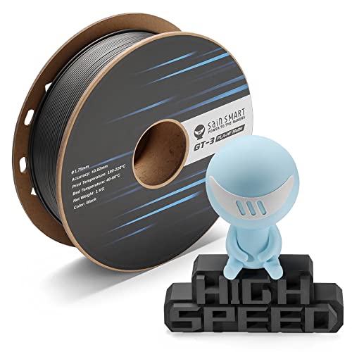 SainSmart GT-3 High Speed PLA Filament 1,75mm, Hochdurchsatz 3D-Drucker Filament, Schwarz/Weiß/Türkis/Minze, 1KG Spule, Maßgenauigkeit +/- 0,02mm, Schwarz
