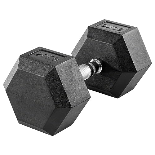 Sport-Tec Hex Kompakthantel aus Gummi, 20 kg, Hexagon-Hantel