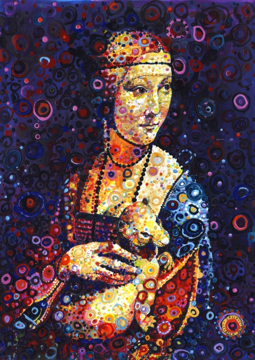 Grafika Leonardo da Vinci: Lady with an Ermine, by Sally Rich 2000 Teile Puzzle Grafika-T-00887