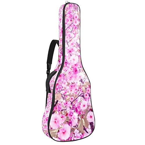 Gitarrentasche mit Reißverschluss, wasserdicht, weich, für Bassgitarre, Akustik- und klassische Folk-Gitarre, Kirschblüten Sakura