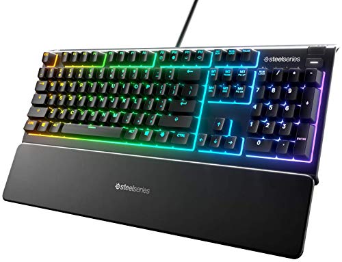 SteelSeries Apex 3 - Gaming Tastatur - 10-Zonen RGB-Beleuchtung - Premium magnetische Handballenauflage - Italienisch (QWERTY) Layout