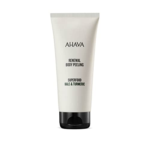 AHAVA Renewal Body Peeling mit Grünkohl und Kurkuma - 200 ml Durchtränkt mit der Mischung aus Grünkohl und Kurkuma, um die Jugendliche Strahlkraft Ihrer Haut zu Schützen