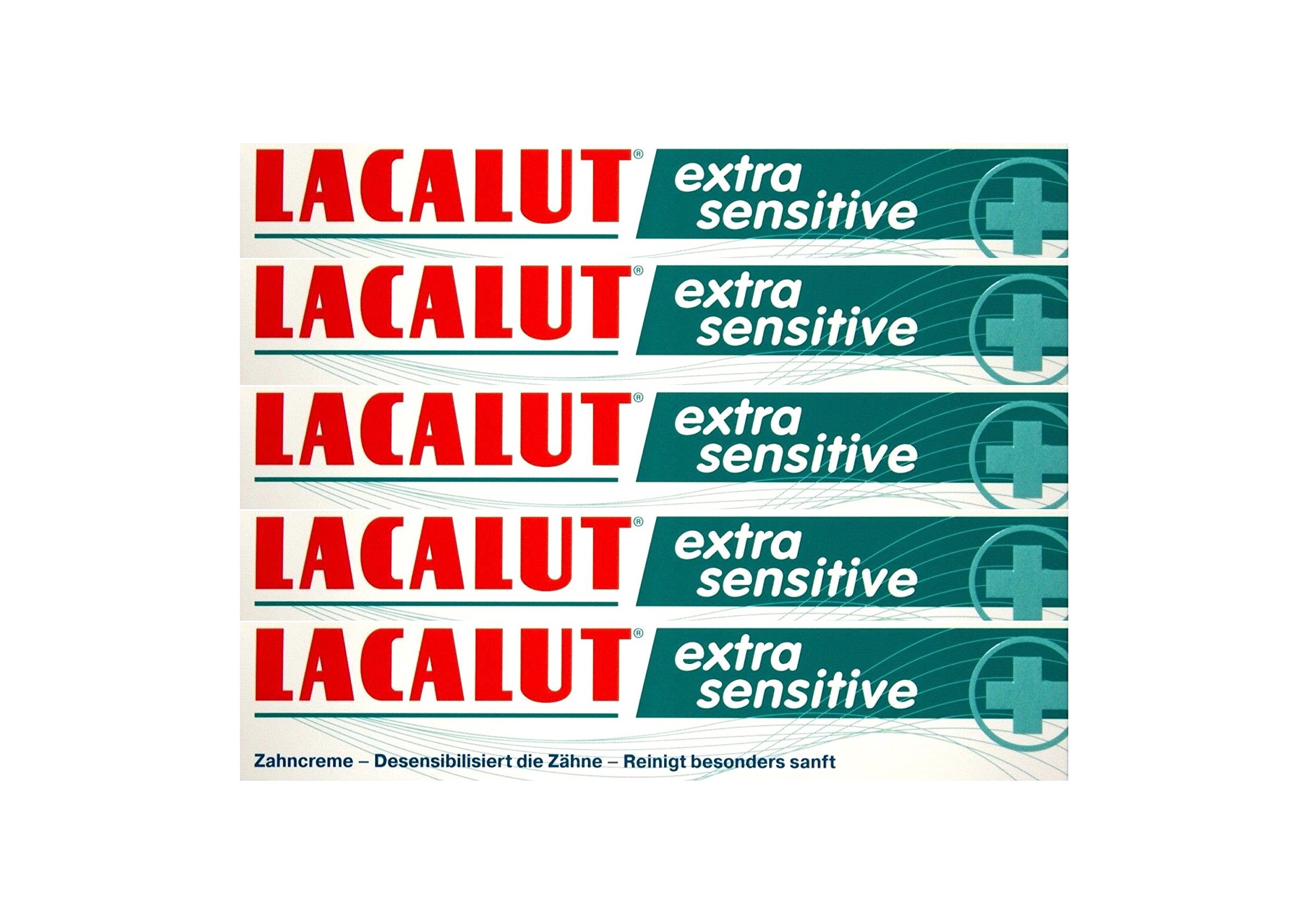 5x LACALUT extra sensitive Zahnpasta 75ml Zahncreme, PZN: 10991693, Made in Germany NEU