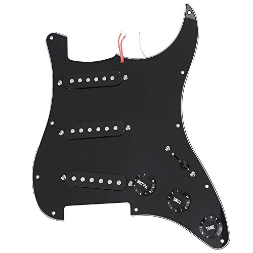 Dilwe Schlagplatte Gitarre Kit mit Tonabnehmer Satz Geladen Humbucker Pickups Set Pickguard Rückendeckel Brücken System für ST Elektrische Gitarre usw., 28.5 x 22cm