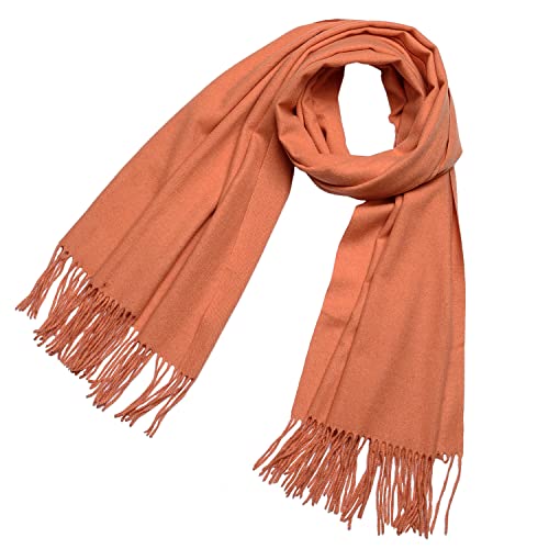 DonDon Damen Winter-Schal groß und flauschig 200 x 70 cm - Orange