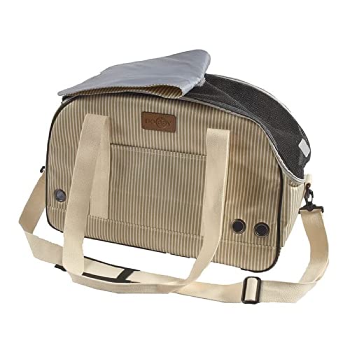 Bobby Tennis Bag – Katzentragetasche und für kleine und mittelgroße Hunde 45 x 18 x 30 cm – Hundetragetasche, Katzen mit Schultergurt, Rucksack für Haustiere, Beige