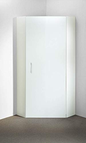 lifestyle4living Eckschrank in weiß mit viel Stauraum, Kleiderschrank mit 1 Tür und 5 verstellbaren Böden, Stauraumschrank B/H/T ca. 80/185/80 cm