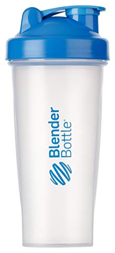 BlenderBottle Classic Shaker | Eiweiß Shaker | Diät Shaker | Protein Shaker mit Blenderball 820ml - Clear Cyan