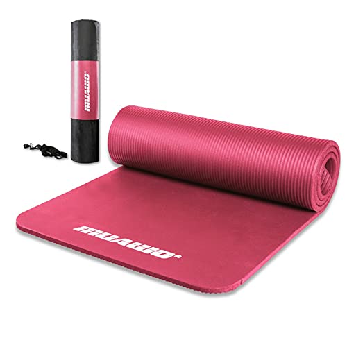 Premium Sportmatte und Fitnessmatte, perfekt als Yogamatte, Gymnastikmatte, Trainingsmatte - rutschfest, Extra-dick, Extra-lang - Schadstofffrei - 190 Länge x100 Breite x1,35 cm dicke - Pink