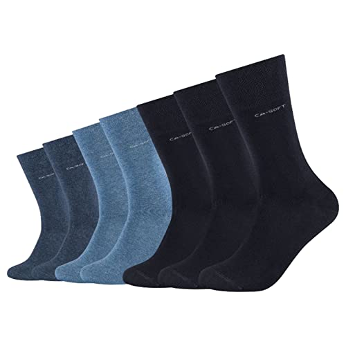 Camano Unisex CA-Soft Regular Socken 7er Pack Damen Herren Gesundheitssocken ohne Gummi 35-38 39-42 43-46 Schwarz Grau Blau, Größe:35-38, Farbe:Navy Mix (5997)