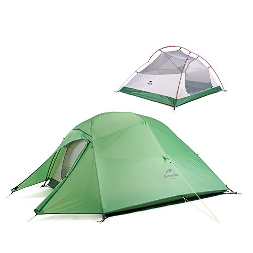 Naturehike Cloud-up 3 Ultraleichtes Campingzelt für 3 Personen - Wasserdichtes Doppelschicht Backpackingzelt 4 Seasons(Grün)