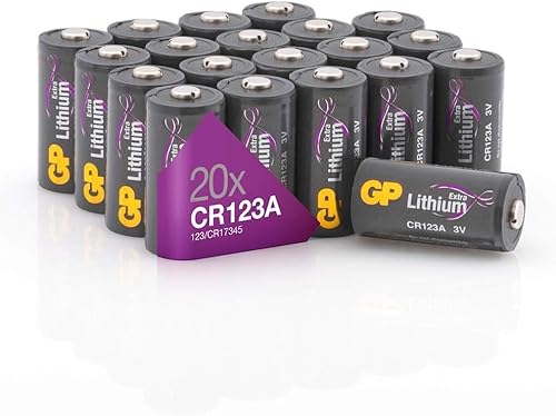 GP Extra CR123A 3V Lithium Batterien (20 Stück Batterie CR123 3 Volt i(ür Smart Home, Alarmanlagen, Foto-Zubehör und vieles mehr)