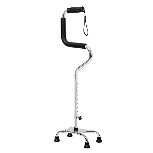 Ddtiz Gehstock aus Aluminiumlegierung, TPR-Griff, mit Quad-Krücken, höhenverstellbar, für behinderte ältere Menschen elegant