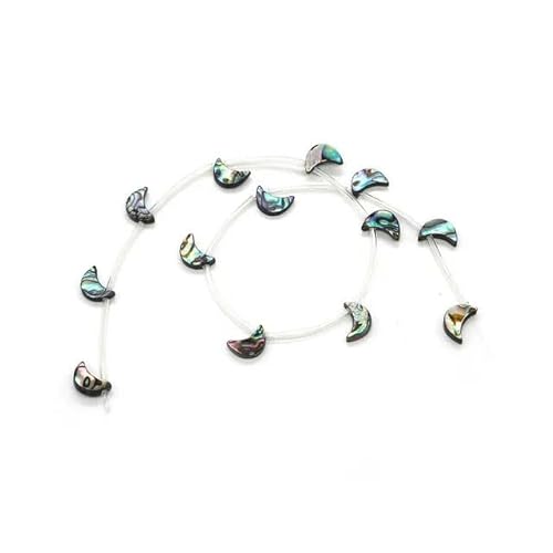 Exquisite natürliche Abalone-Muschel, mondförmige Perlen, 8 x 12 mm, bunter Charme, Modeschmuck, DIY-Halskette, Ohrringe, Armband, Zubehör, 8 x 12 mm, 13 Stück