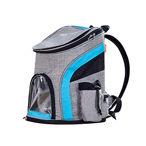 HXHON Rucksack für Hunde und Katzen, tragbar, atmungsaktiv, Netzstoff, Grau
