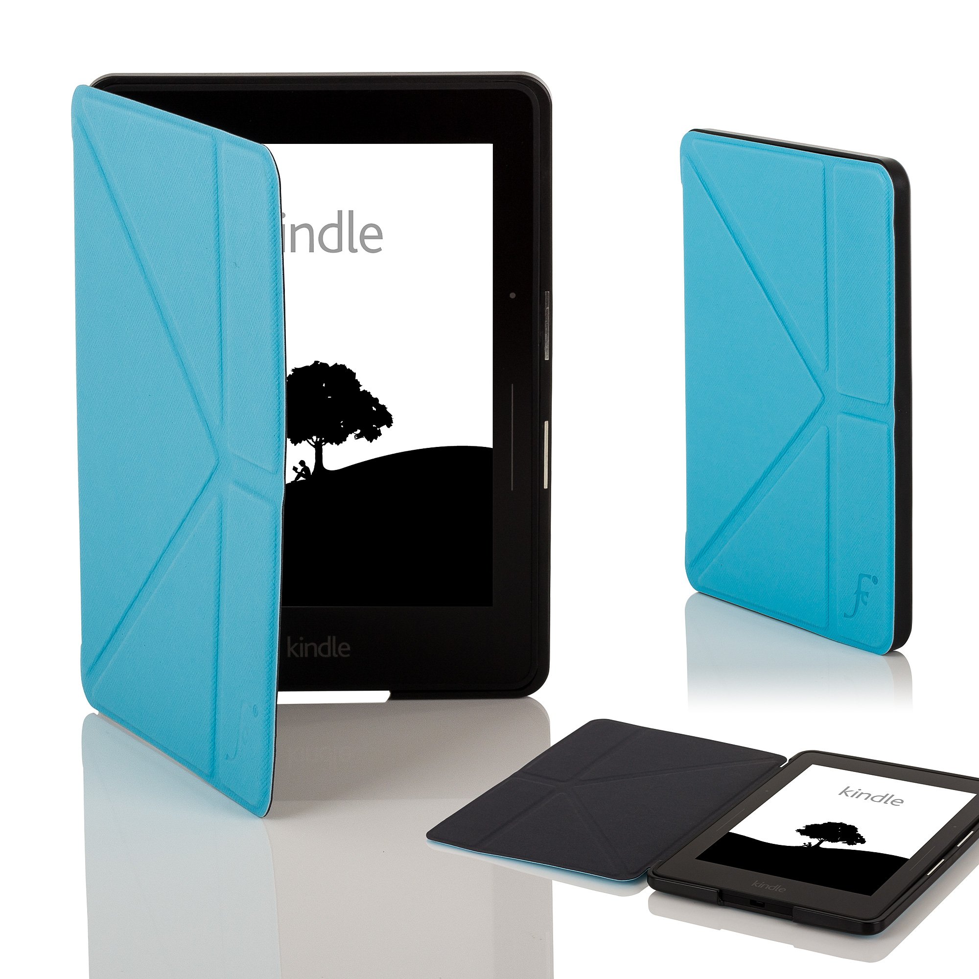 Forefront Cases Hülle für Amazon Kindle Voyage Origami Schutzülle Case Cover & Ständer für - Dünn Leicht, Rundum-Geräteschutz & Auto Schlaf Wach Funktion - Himmelblau